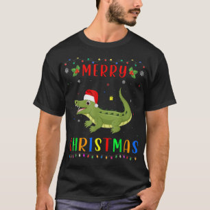 Xmas Light Crocodiles Design Matching Christmas Pa T-Shirt