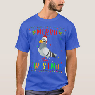 Xmas Light Pigeon Design Matching Christmas Pajama T-Shirt