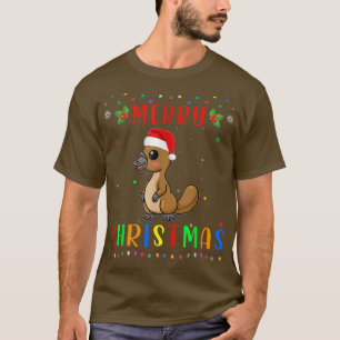 Xmas Light Platypus Design Matching Christmas Paja T-Shirt