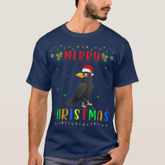 Xmas Light Raven Design Matching Christmas Pajama  T-Shirt