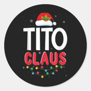 Xmas Light Tito Santa Claus Christmas Matching Cos Classic Round Sticker