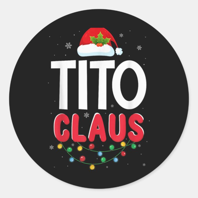 Xmas Light Tito Santa Claus Christmas Matching Cos Classic Round Sticker (Front)