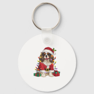 Xmas Lighting Cavalier King Charles Spaniel Dog Ch Keychain