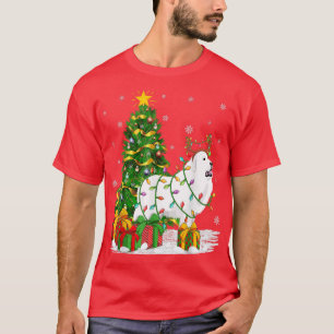 Xmas Lighting Matching Reindeer Great Pyrenees Chr T-Shirt