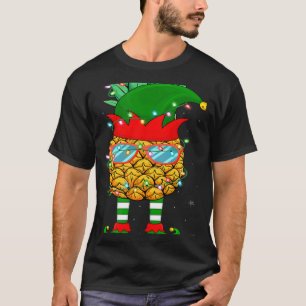 Xmas Lighting Mele Kalikimaka Pineapple Elf Christ T-Shirt
