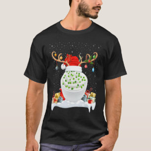 Xmas Lighting Reindeer Santa Hat Sour Cream Christ T-Shirt