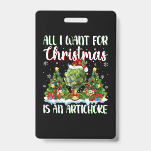 Xmas Lighting Santa All I Want For Christmas Is A  Badge