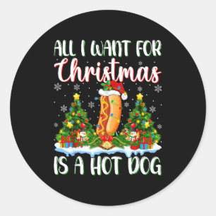 Xmas Lighting Santa All I Want For Christmas Is A Classic Round Sticker