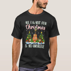 Xmas Lighting Santa All I Want For Christmas Is A T-Shirt