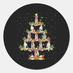 Xmas Lighting Santa Brittany Spaniel Dog Christmas Classic Round Sticker