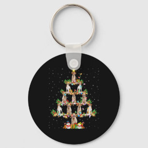 Xmas Lighting Santa Brittany Spaniel Dog Christmas Keychain