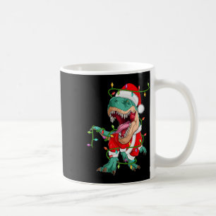 Xmas Lighting Santa Costume Dinosaur T-rex Christm Coffee Mug