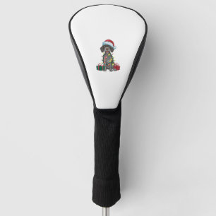 Xmas Lighting Santa German Wirehaired Pointer Dog  Golf Head Cover