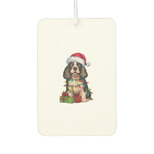 Xmas Lighting Santa Hat Alaskan Malamute Dog Chris Air Freshener