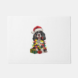 Xmas Lighting Santa Hat Alaskan Malamute Dog Chris Doormat