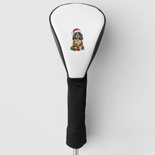 Xmas Lighting Santa Hat Alaskan Malamute Dog Chris Golf Head Cover