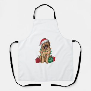 Xmas Lighting Santa Hat Anatolian Shepherd Dog Chr Apron