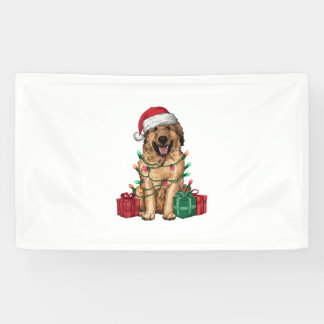 Xmas Lighting Santa Hat Anatolian Shepherd Dog Chr Banner