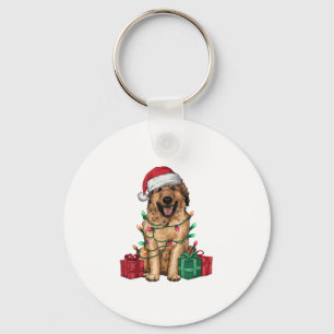 Xmas Lighting Santa Hat Anatolian Shepherd Dog Chr Keychain
