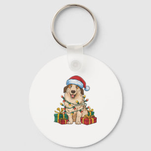 Xmas Lighting Santa Hat Anatolian Shepherd Dog Chr Keychain