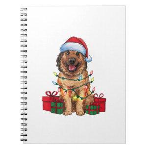 Xmas Lighting Santa Hat Anatolian Shepherd Dog Chr Notebook