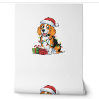 Xmas Lighting Santa Hat Beagle Dog Christmas