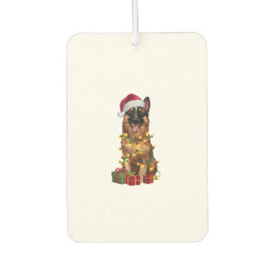 Xmas Lighting Santa Hat Belgian Tervuren Dog Chris Air Freshener