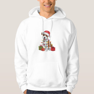 Xmas Lighting Santa Hat Bolognese Dog Christmas  Hoodie