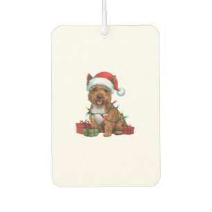 Xmas Lighting Santa Hat Cairn Terrier Dog Christma Air Freshener