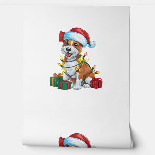 Xmas Lighting Santa Hat Cardigan Welsh Corgi Dog C Wallpaper