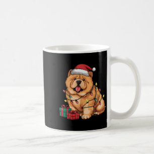Xmas Lighting Santa Hat Chow Chow Dog Christmas Fo Coffee Mug