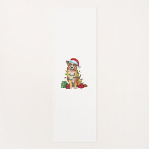 Xmas Lighting Santa Hat English Shepherd Dog Chris Yoga Mat