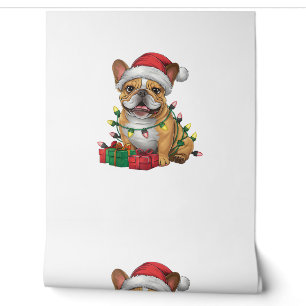 Xmas Lighting Santa Hat French Bulldog Christmas _ Wallpaper