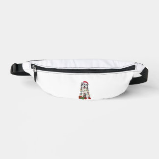 Xmas Lighting Santa Hat Irish Water Spaniel Dog Ch Fanny Pack