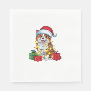 Xmas Lighting Santa Hat Karelian Bear Dog Christma Napkin