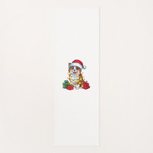 Xmas Lighting Santa Hat Karelian Bear Dog Christma Yoga Mat