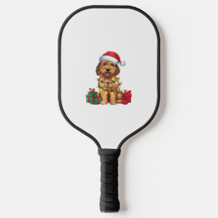 Xmas Lighting Santa Hat Labradoodle Dog Christmas  Pickleball Paddle