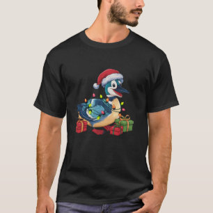 Xmas Lighting Santa Hat Loon Bird Christmas T Shir T-Shirt