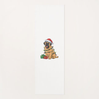 Xmas Lighting Santa Hat Pyrenean Mastiff Dog Chris Yoga Mat