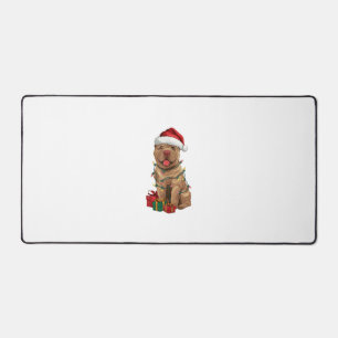 Xmas Lighting Santa Hat Shar Pei Dog Christmas _1 Desk Mat
