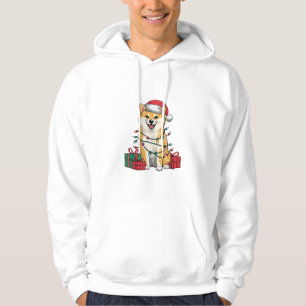Xmas Lighting Santa Hat Shiba Inu Dog Christmas _1 Hoodie