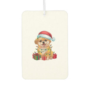 Xmas Lighting Santa Hat Shih Poo Dog Christmas  Air Freshener