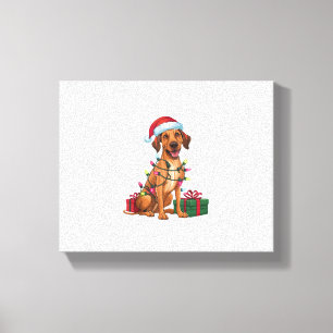 Xmas Lighting Santa Hat Thai Ridgeback Dog Christm Canvas Print