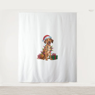 Xmas Lighting Santa Hat Thai Ridgeback Dog Christm Tapestry