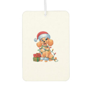 Xmas Lighting Santa Hat Toy Poodle Dog Christmas Air Freshener