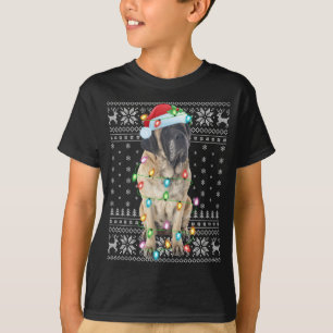 Xmas Lighting Santa Hat Ugly English Mastiff Chris T-Shirt