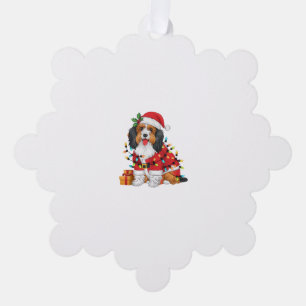 Xmas Lighting Santa Havanese Dog Christmas Ornament Card