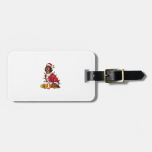 Xmas Lighting Santa Irish Setter Dog Christmas  Luggage Tag