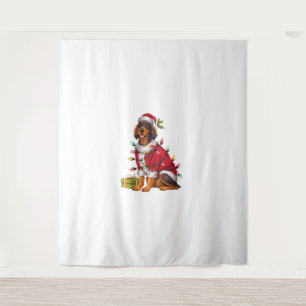 Xmas Lighting Santa Irish Setter Dog Christmas  Tapestry