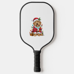 Xmas Lighting Santa Labradoodle Dog Christmas  Pickleball Paddle